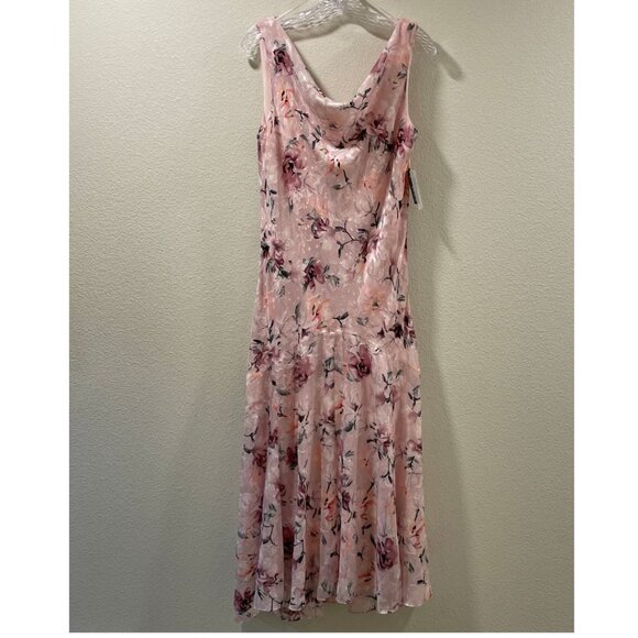 ALEX EVENINGS NWT Sleeveless Maxi Chiffon Dress Multi Floral Pink Size 12 - Picture 3 of 14